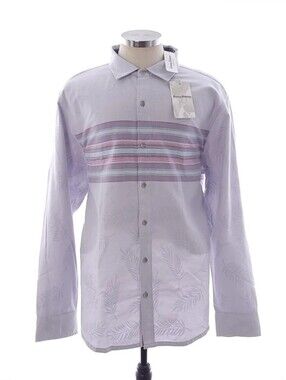 Tommy Bahama Mens 2XL Button Shirt Canyon Beach Horizon Stripe Harbor Mist 18772